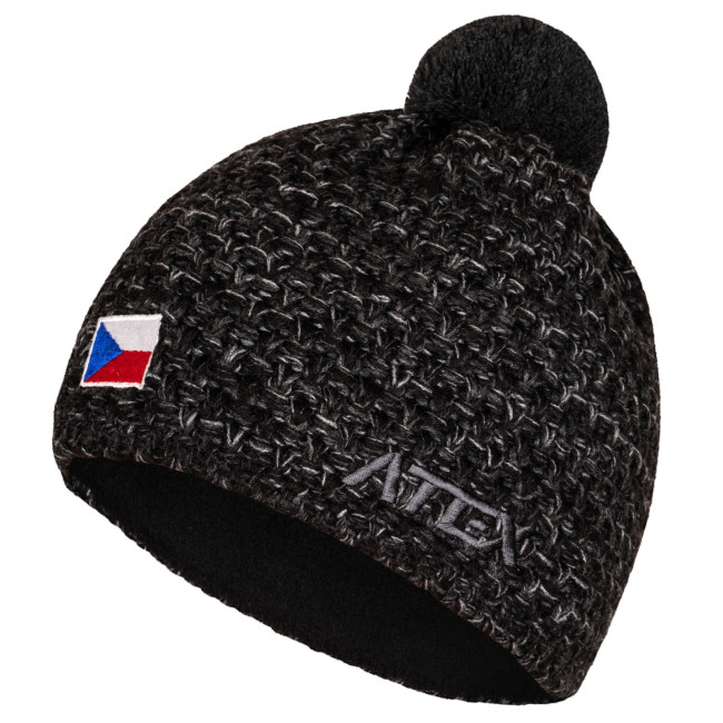 Pletená čiapka KNIT čierna-melange CZE
