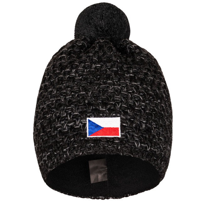 Pletená čiapka KNIT čierna-melange CZE