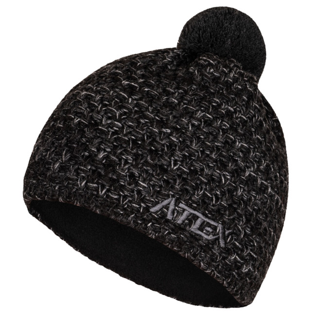 Pletená čiapka KNIT, čierna-melange