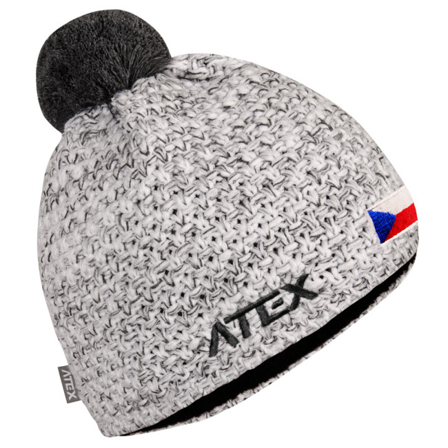 Pletená čepice KNIT šedá-melange CZE