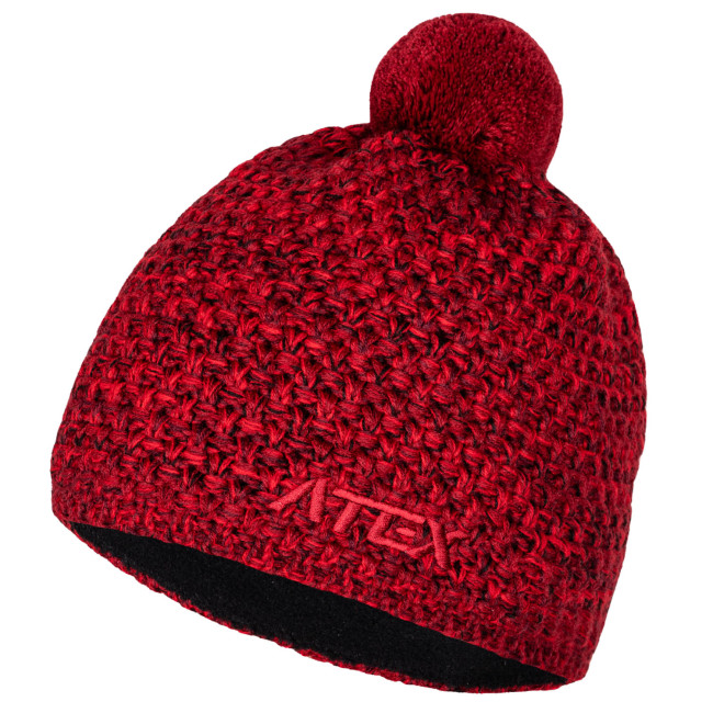 Pletená čiapka KNIT červená-melange