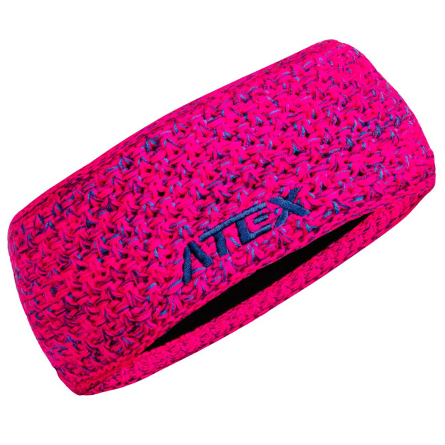 Pletená čelenka KNIT neon-ružová-melange