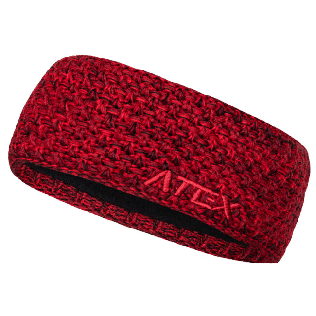 Pletená čelenka KNIT červená-melange