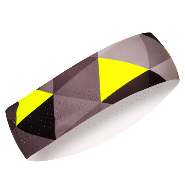 Atletická úzka čelenka GRID šedá/fluo