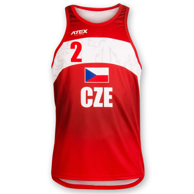 Beachvolejbalový dres PŘEMEK, červený #2