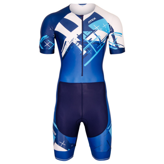 Triatlonová kombinéza CROSS BLUE s krátkymi rukávmi