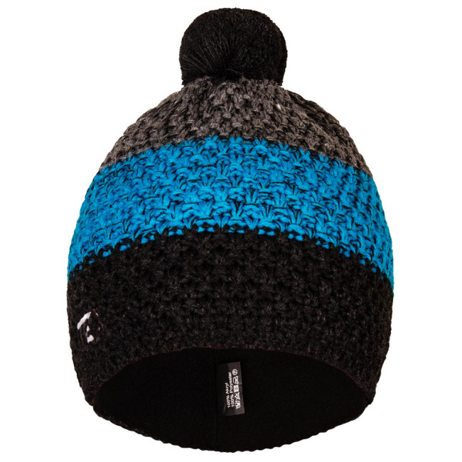 Pletená čiapka KNIT šedo-modrá pruhy