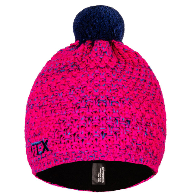 Pletená čiapka KNIT neon-ružová-melange