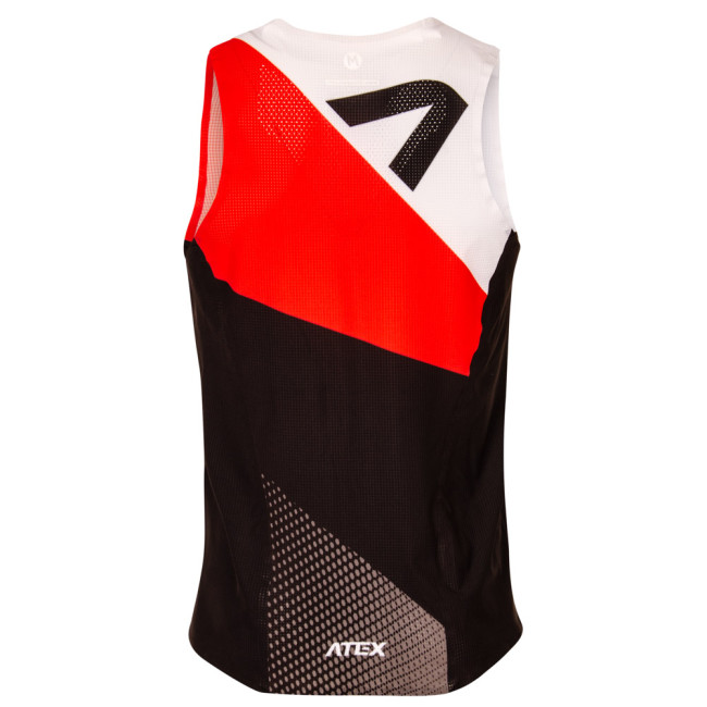 Atletický dres bez rukávov REVOLT RED, lepený